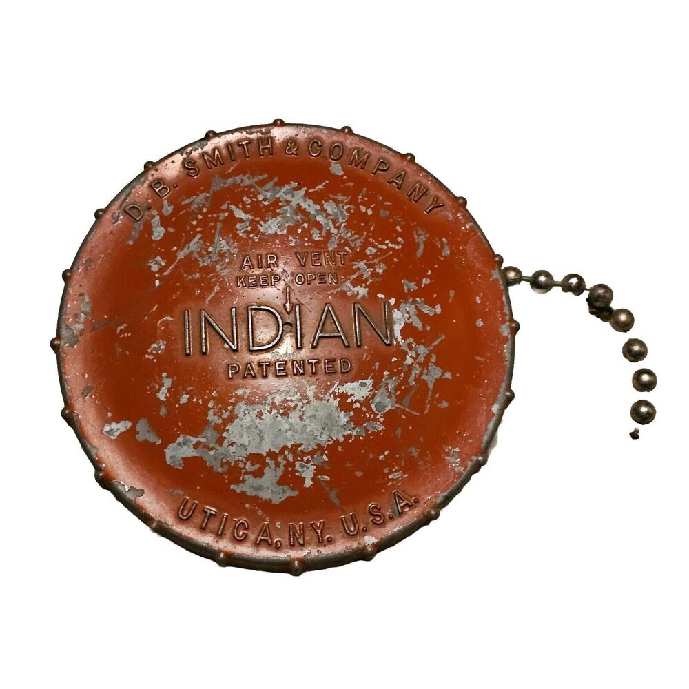 VTG 60s Indian Backpack Fire Extinguisher Tank Cap Cover D.B. Smith Utica NY Red